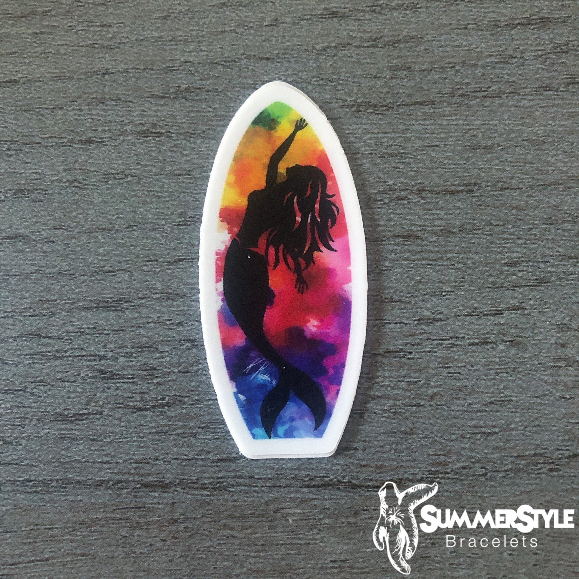 MINI Mermaid Surfboard Waterproof Sticker, Surf Sticker, Waterproof Decals, Mini Stickers, Water Bottle Stickers, SummerStyle Bracelets