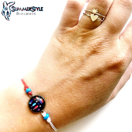 FOURTH OF JULY Patriotic Treats Adjustable Waterproof Bracelet, Stars & Stripes Bracelet, Patriotic Jewelry, SummerStyle Bracelets