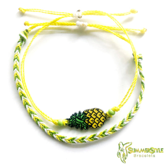 Pineapple Adjustable Waterproof Bracelet Pack, Pineapple Bracelet, Pineapple Jewelry, SummerStyle Bracelets