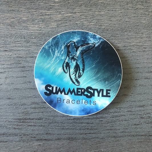 SummerStyle Waves Waterproof Sticker, Circle Sticker, Waterproof Decals, Stickers, Water Bottle Stickers, SummerStyle Bracelets