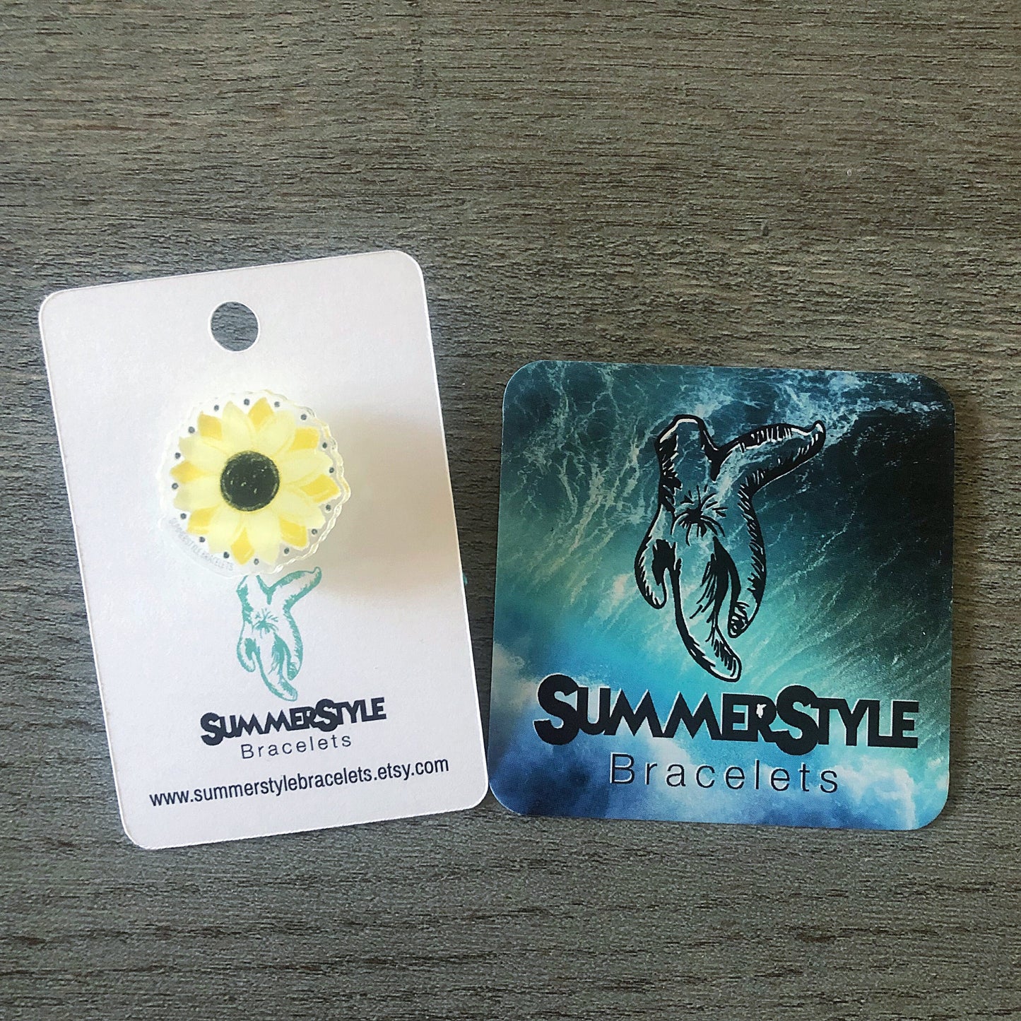 Sunny Sunflower Acrylic Pin, Backpack Pin, Summer Pin, Sunflower Pin, Mini Acrylic Pin, SummerStyle Bracelets