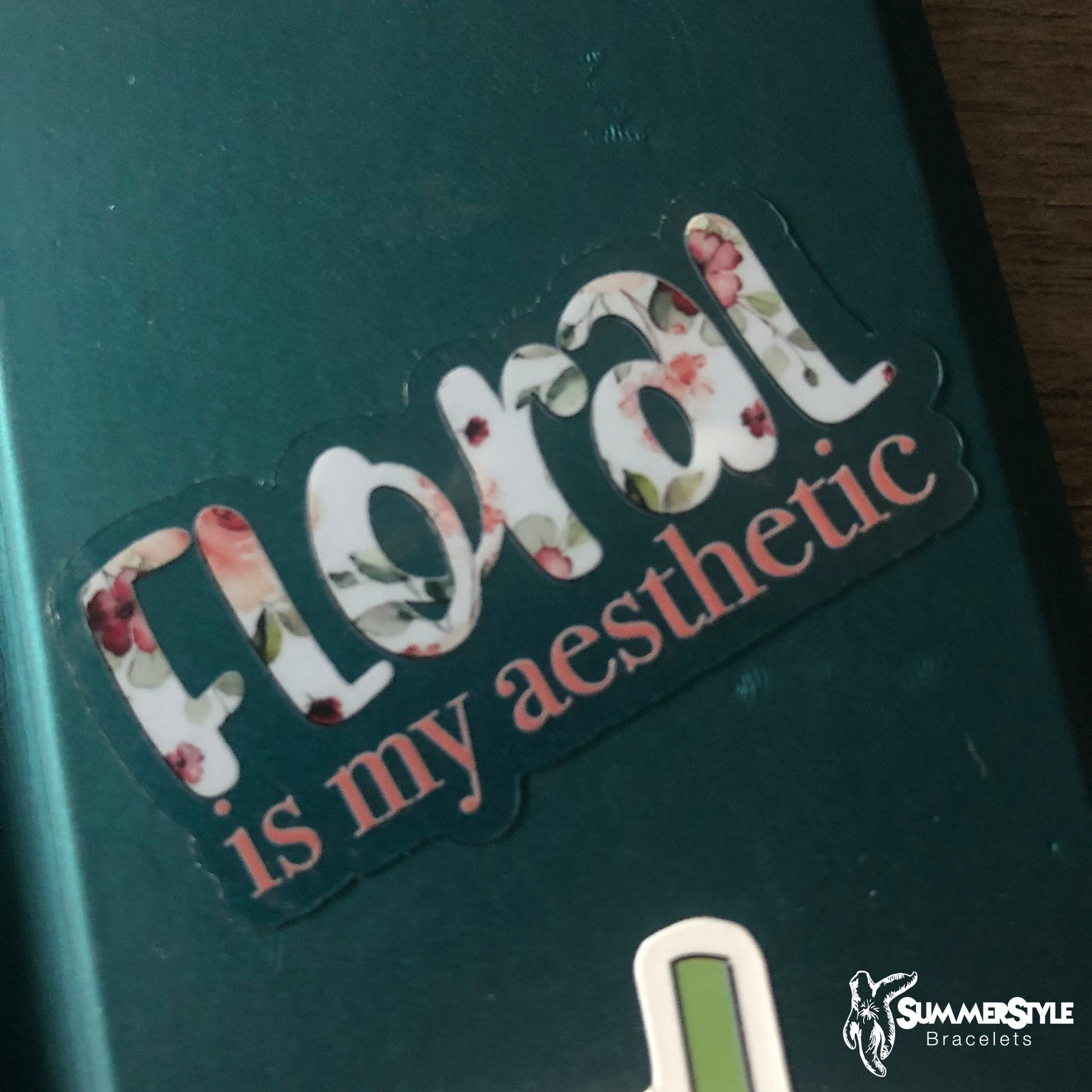 Clear Floral is my Aesthetic Waterproof Sticker, Floral Sticker, Waterproof Decals, Water Bottle Stickers, SummerStyle Bracelets