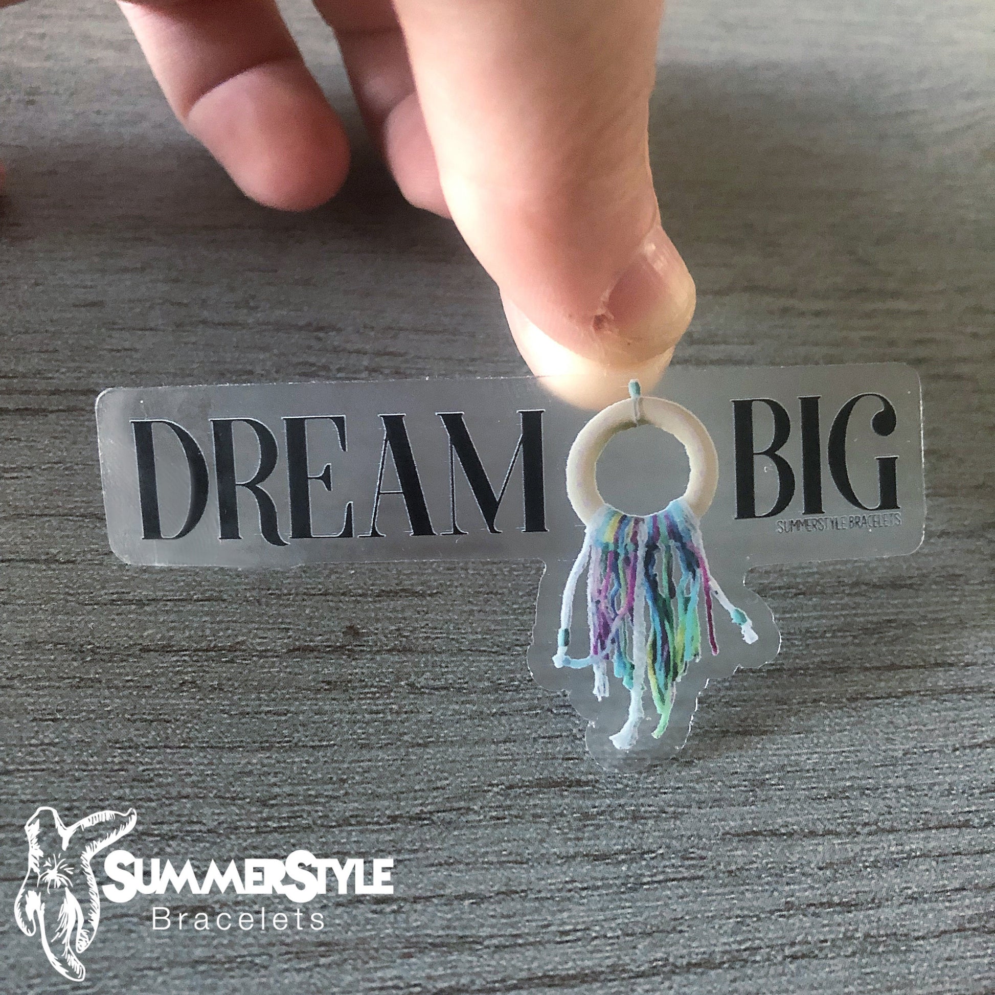 Clear Dream Big Waterproof Sticker, Dreamcatcher Sticker, Waterproof Decals, Water Bottle Stickers, SummerStyle Bracelets