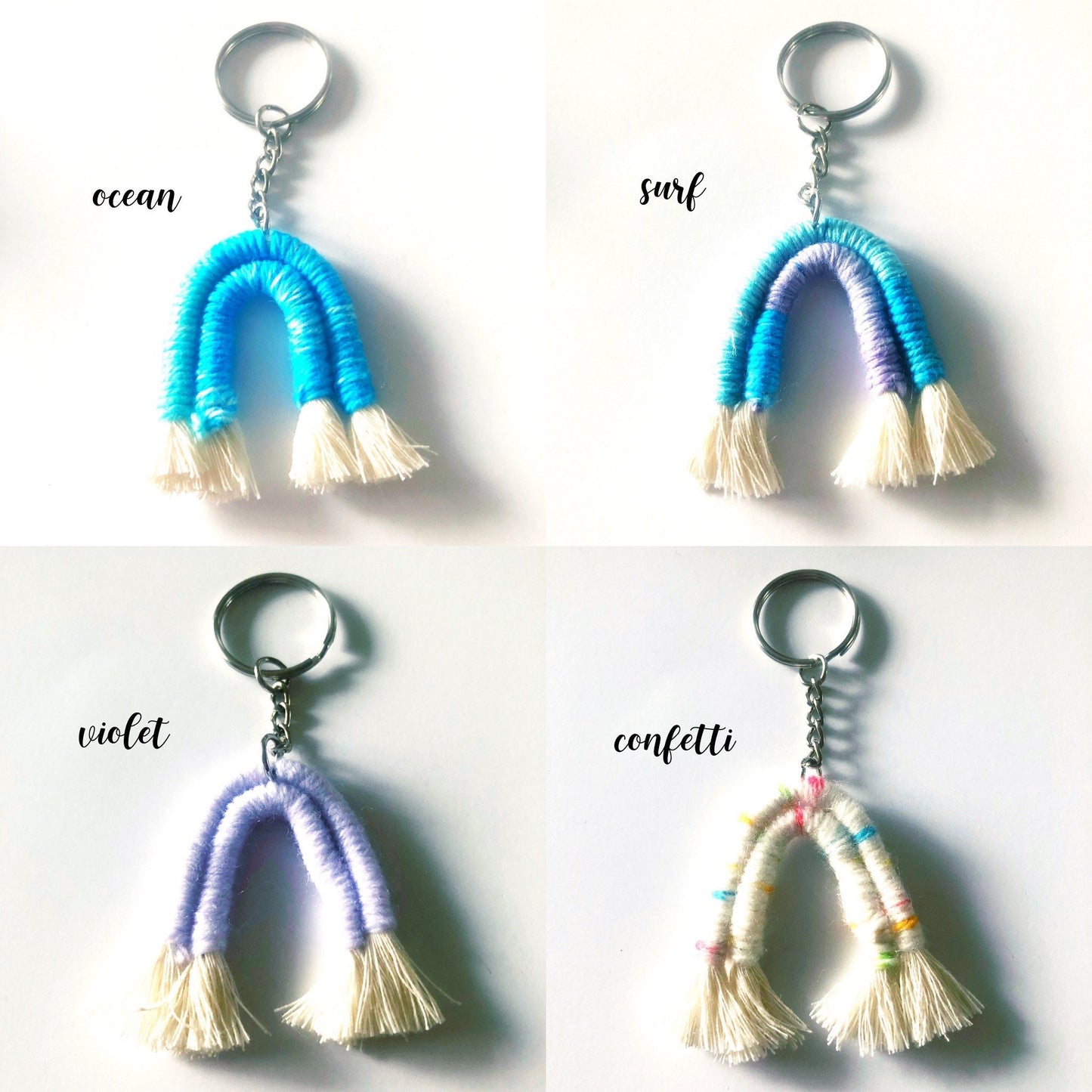 Mini Rainbow Macrame Keychain, Macrame Keychain, Boho Accessories, Macrame Rainbow, SummerStyle Bracelets