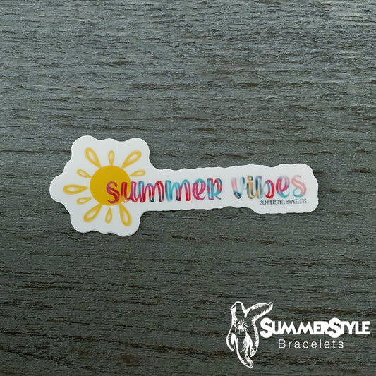 Summer Vibes Waterproof Sticker, Summer Sticker, Waterproof Decals, Water Bottle Stickers, SummerStyle Bracelets