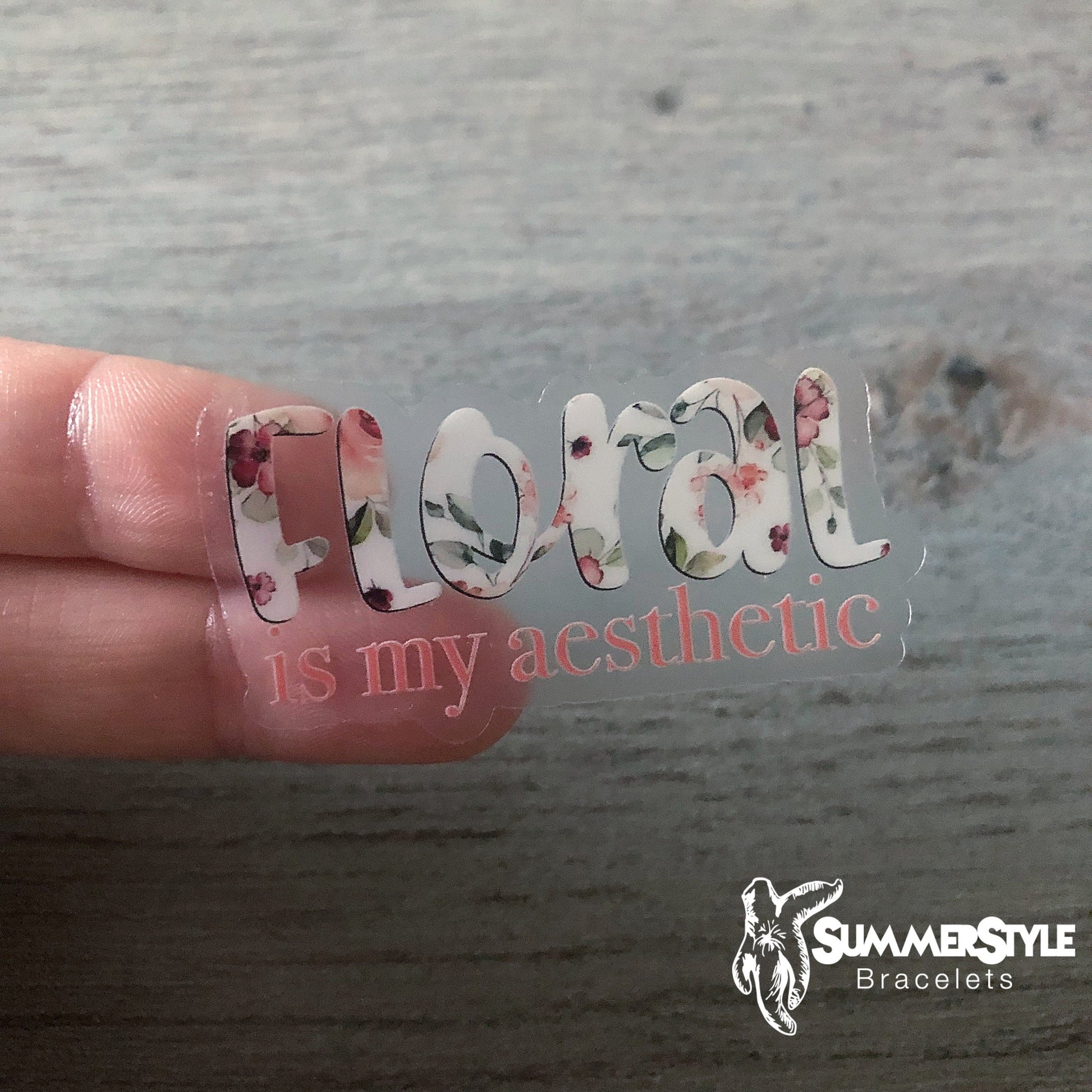 Clear Floral is my Aesthetic Waterproof Sticker, Floral Sticker, Waterproof Decals, Water Bottle Stickers, SummerStyle Bracelets