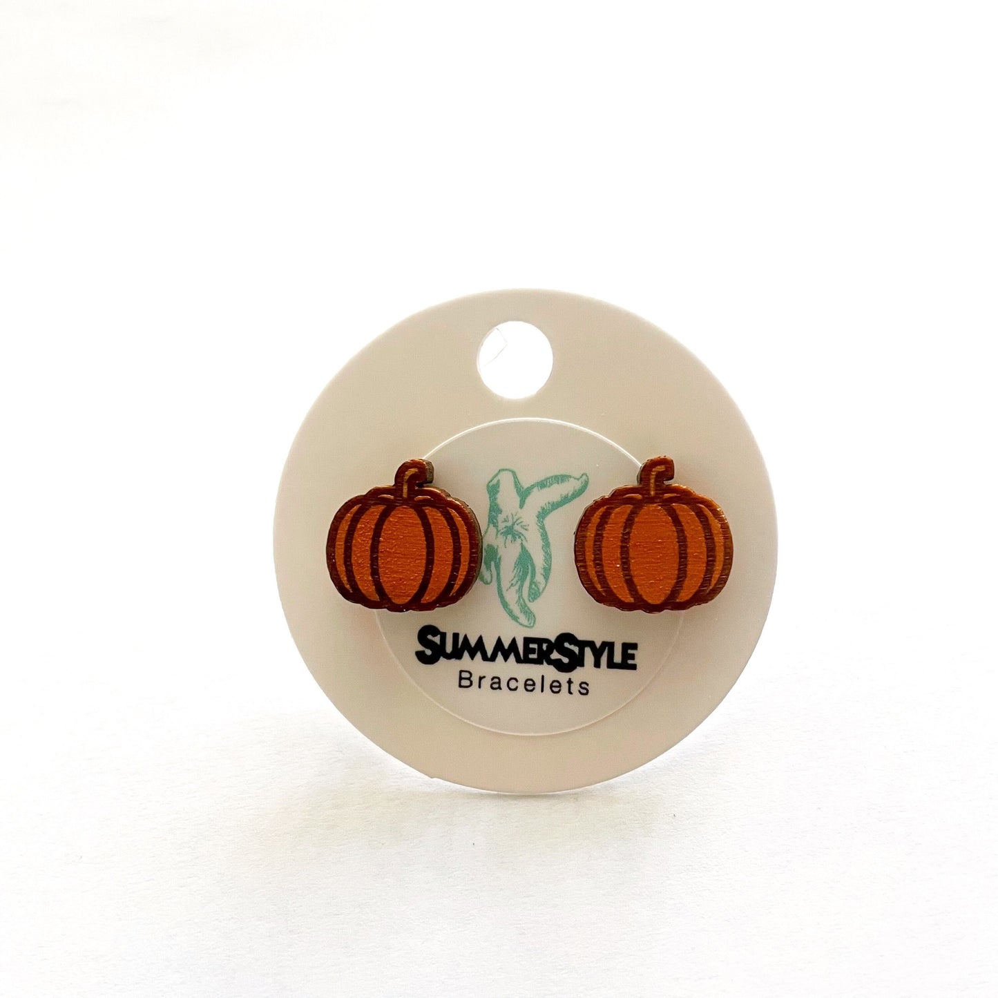 Pumpkin Wooden Stud Earrings, Stud Earrings, Wood Studs, Pumpkin Earrings, Fall Earrings, SummerStyle Bracelets