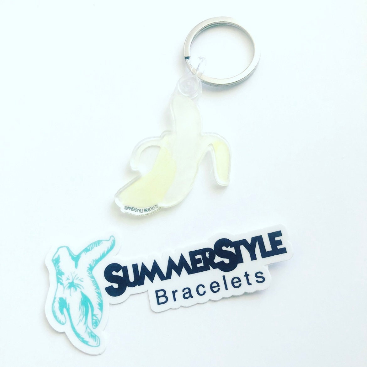 Banana Bliss Acrylic Keychain, Banana Gift, Backpack Keychain, Fruit Keychain, SummerStyle Bracelets