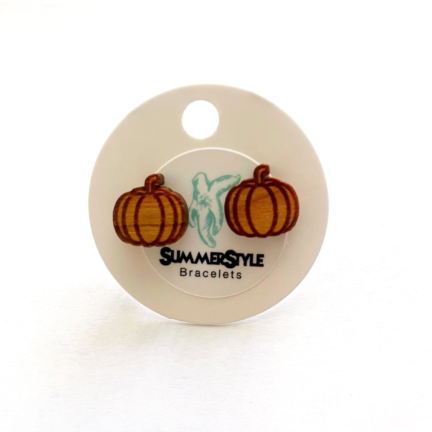 Pumpkin Wooden Stud Earrings, Stud Earrings, Wood Studs, Pumpkin Earrings, Fall Earrings, SummerStyle Bracelets