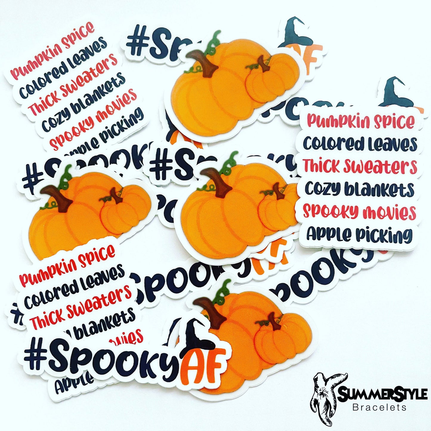 Halloween/Fall Stickers | Pumpkin Sticker | Spooky Sticker | Waterproof Decals | Stickers | Water Bottle Stickers | SummerStyle Bracelets