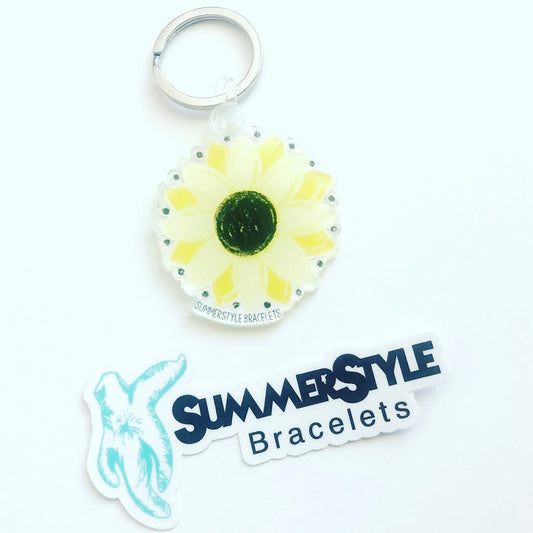 Sunny Sunflower Acrylic Keychain, Sunflower Gift, Backpack Keychain, Floral Keychain, SummerStyle Bracelets