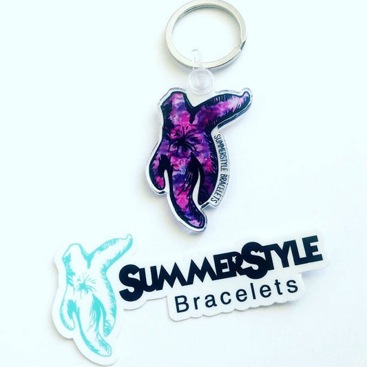 Purple Starfish Acrylic Keychain, Starfish Gift, Backpack Keychain, Sea Creature Keychain, SummerStyle Bracelets