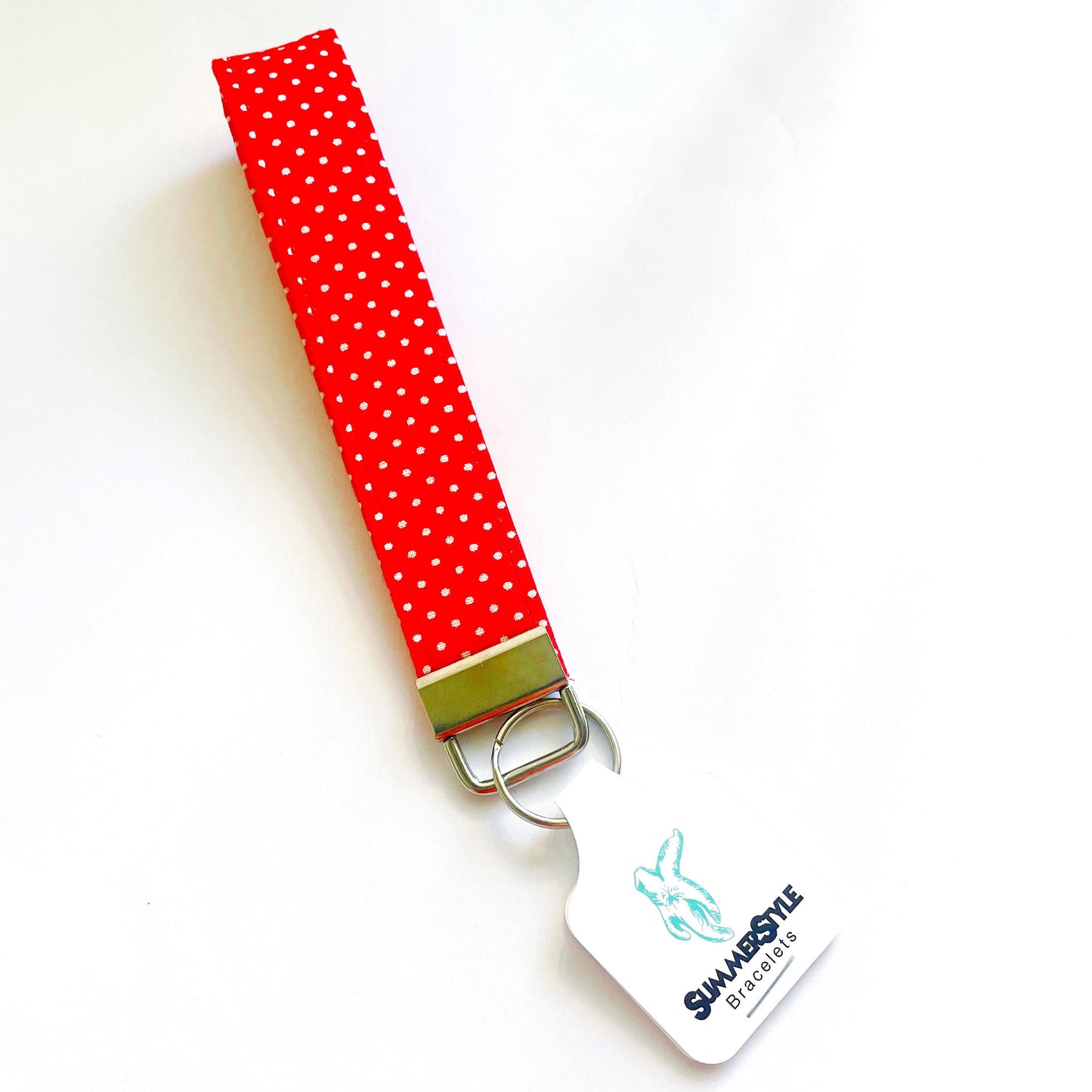 Polka Dot Key Fob Wristlet, 6.5in Wristlet Lanyard, Keychain Wristlet, Handmade Lanyard, SummerStyle Bracelets