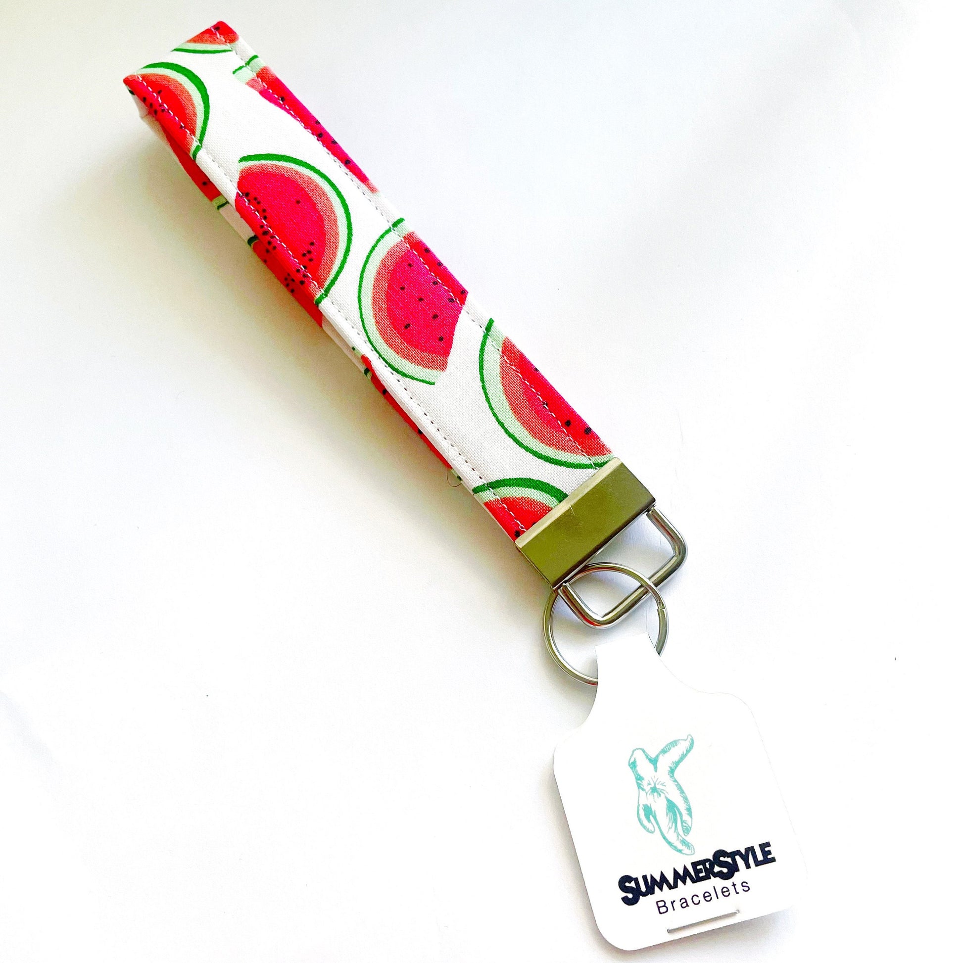 Wanna Watermelon Key Fob Wristlet, 6.5in Wristlet Lanyard, Keychain Wristlet, Handmade Lanyard, SummerStyle Bracelets