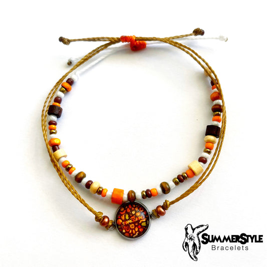 Thanksgiving Adjustable Waterproof Bracelet Pack, Fall Bracelet, Thanksgiving Jewelry, Wax Cord Bracelet, Waterproof Cord