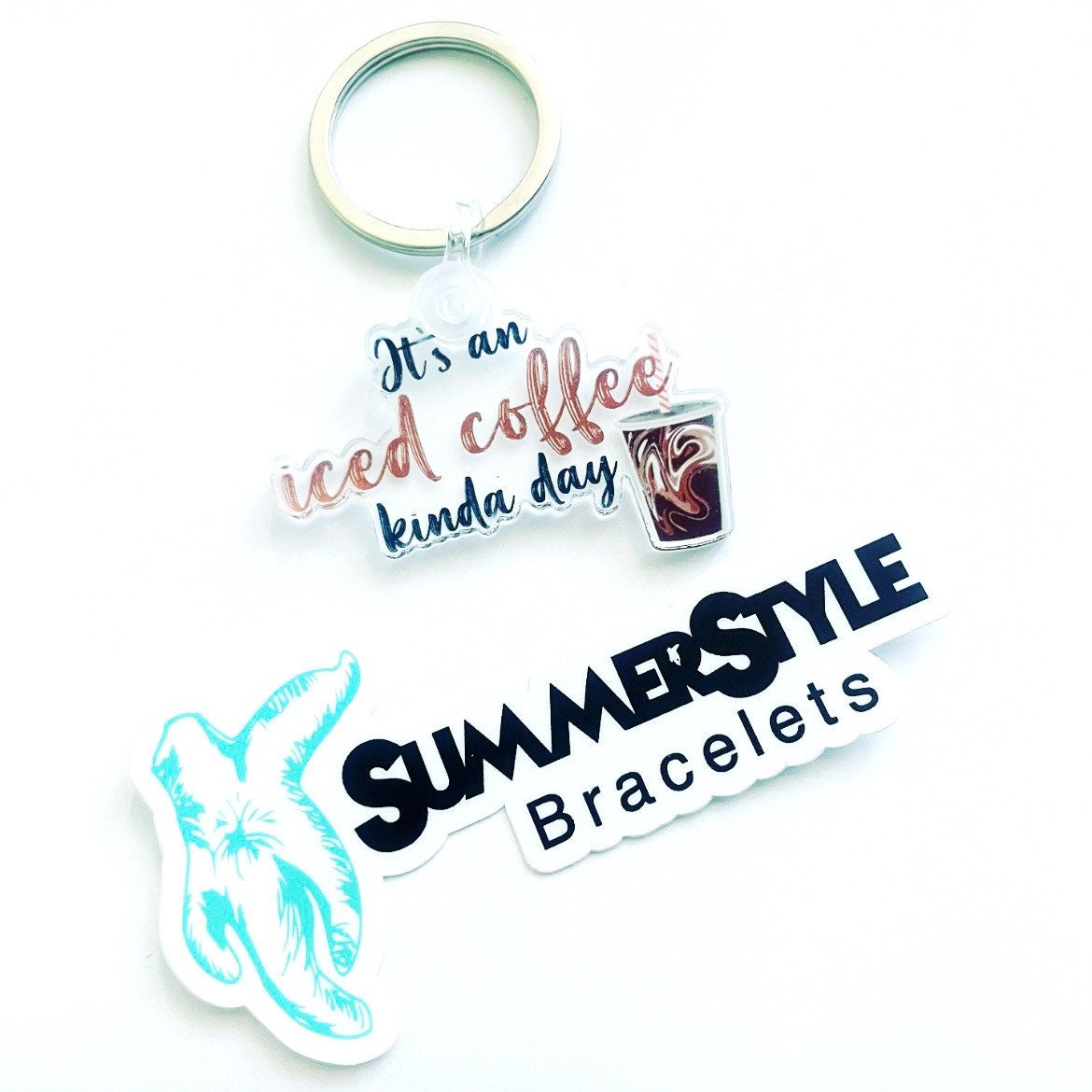 It’s an Iced Coffee Kinda Day Acrylic Keychain, Iced Coffee Keychain, Acrylic Keychain, Backpack Keychain, SummerStyle Bracelets