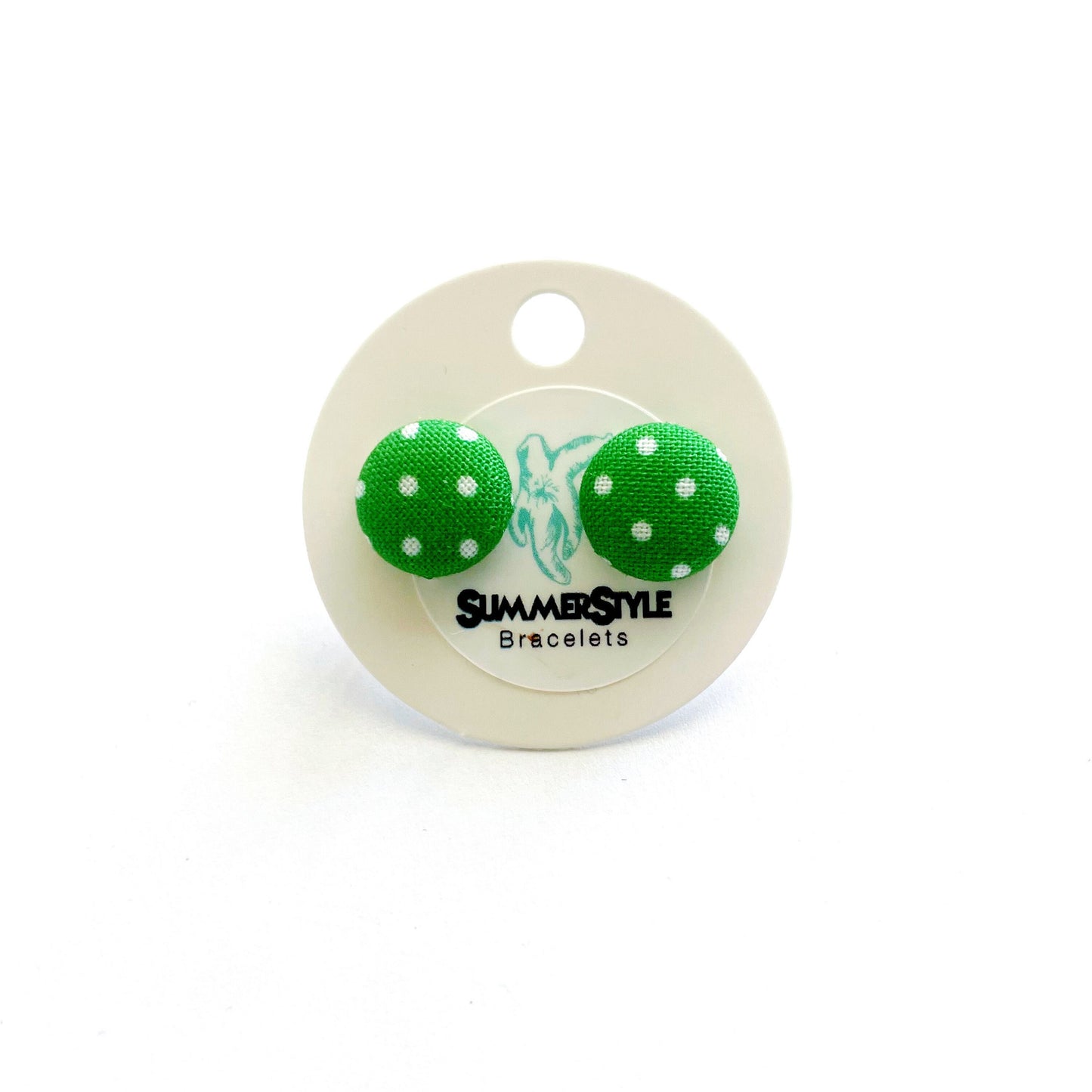 CHRISTMAS Polka Dot Fabric Stud Earrings | Christmas Earrings | Christmas Jewelry | SummerStyle Bracelets