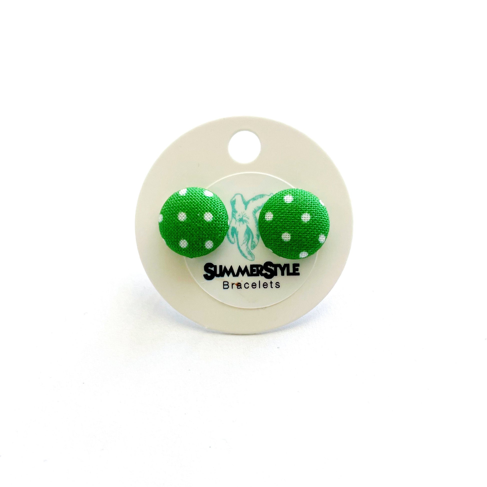 CHRISTMAS Polka Dot Fabric Stud Earrings | Christmas Earrings | Christmas Jewelry | SummerStyle Bracelets