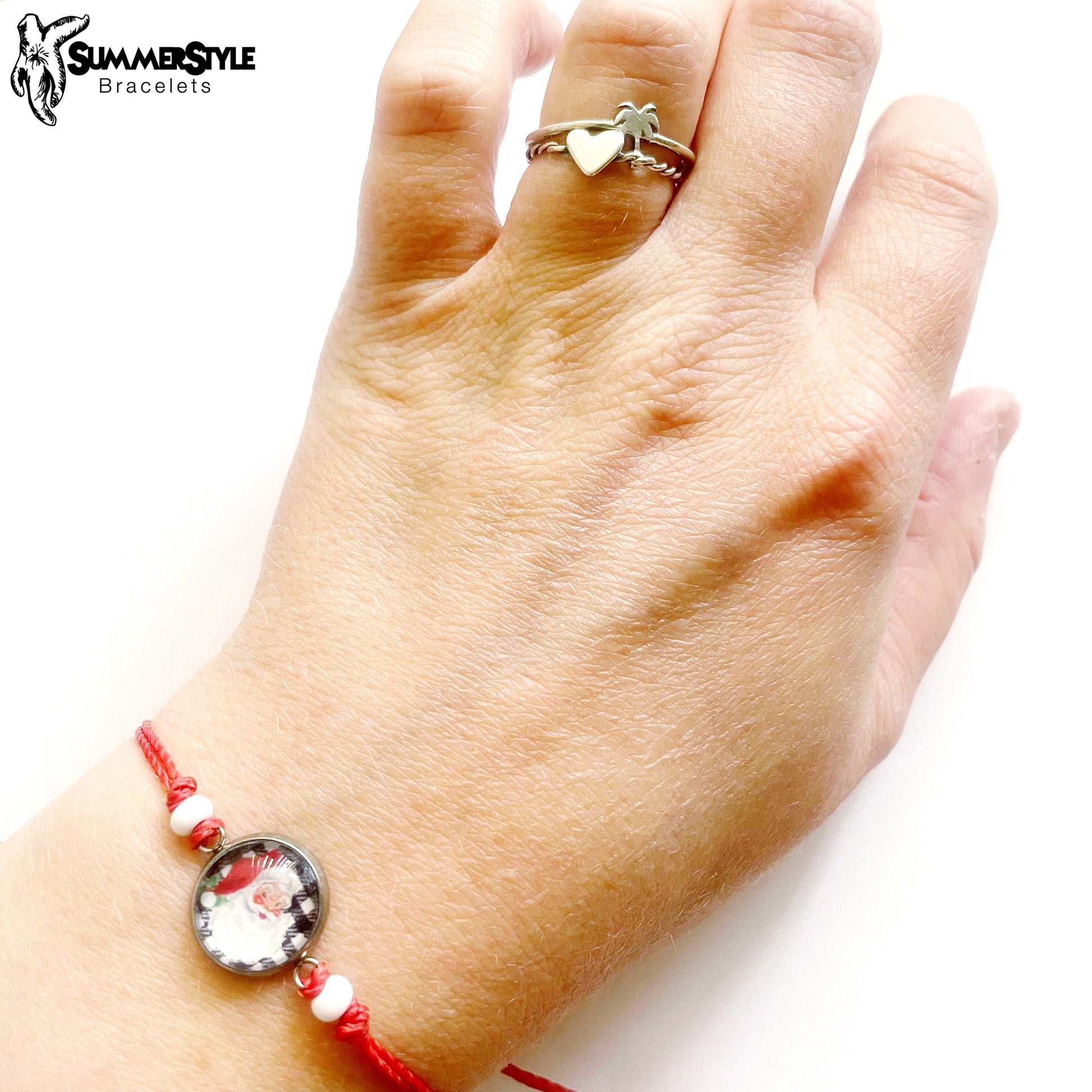 CHRISTMAS Vintage Santa Adjustable Waterproof Bracelet | Holiday Jewelry | Cabochon Bracelet | Christmas Jewelry | SummerStyle Bracelets