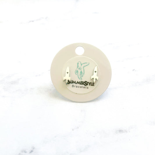 Silver Rocket Ship Stud Earrings, Stud Earrings, Stainless Steel Studs, Astronomy Earrings, SummerStyle Bracelets