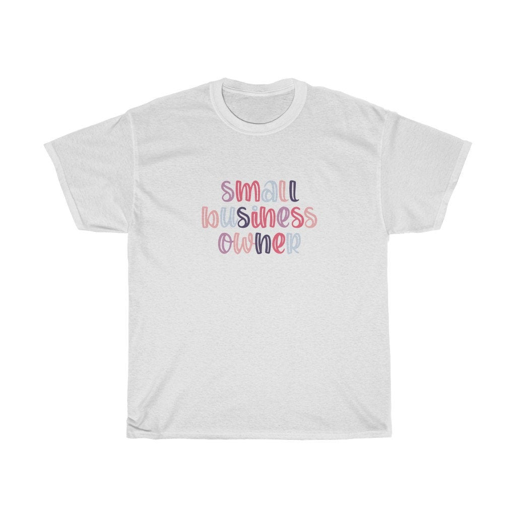 Rainbow Small Business Owner Unisex Heavy Cotton Tee, Small Biz Tee, Cotton T-Shirt, Small Business Owner T-Shirt, SummerStyle Bracelets
