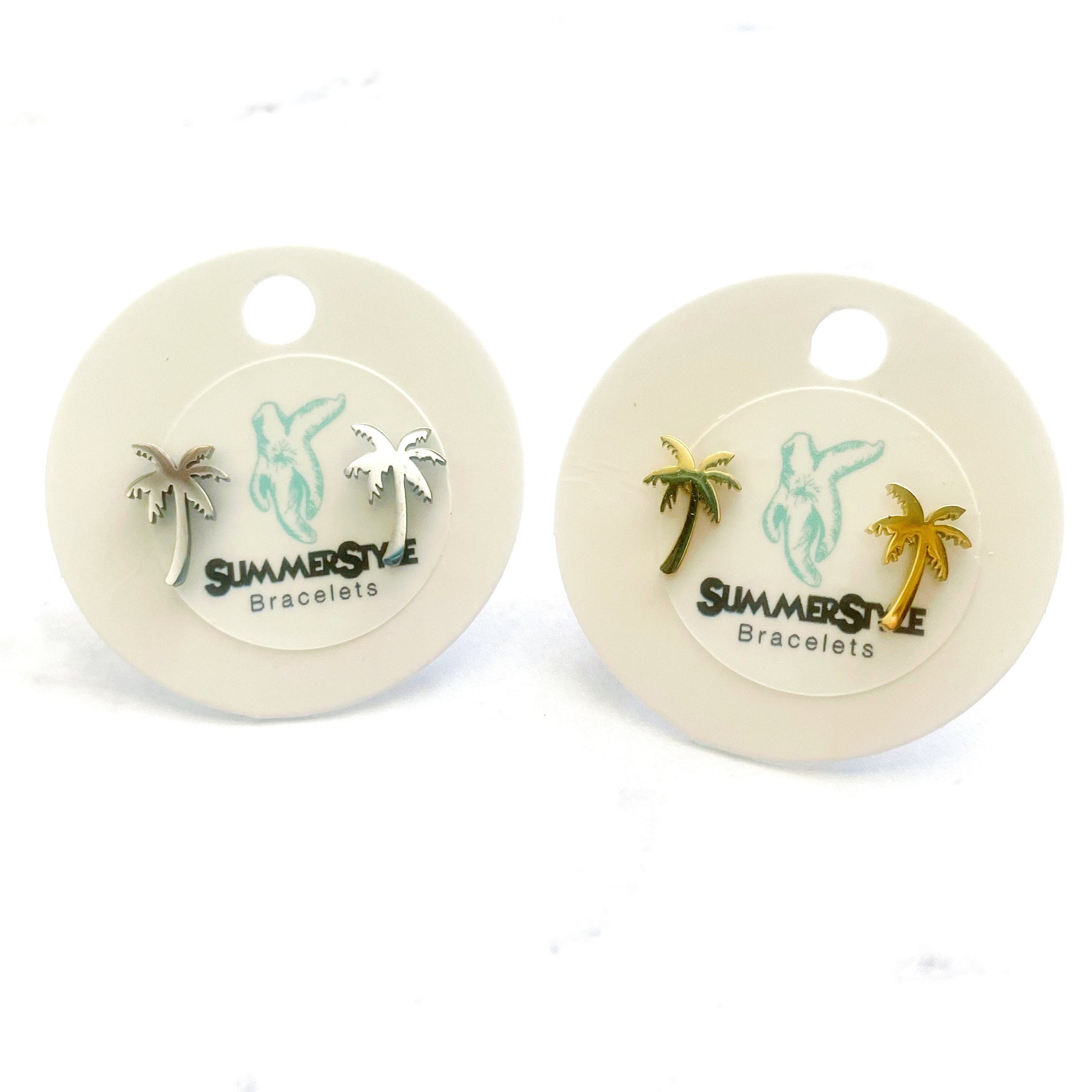 Palm Tree Stud Earrings, Stud Earrings, Stainless Steel Studs, Tropical Earrings, SummerStyle Bracelets