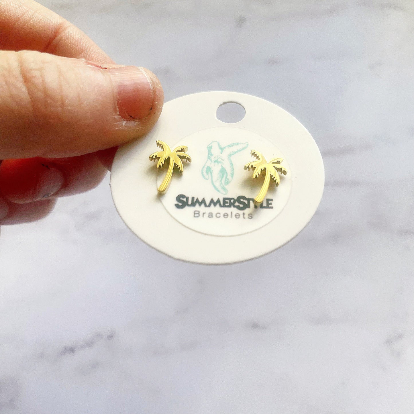 Palm Tree Stud Earrings, Stud Earrings, Stainless Steel Studs, Tropical Earrings, SummerStyle Bracelets