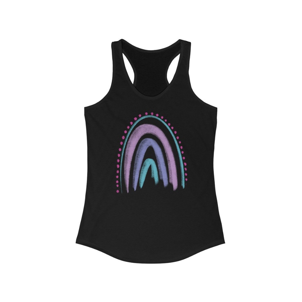 Womens Rainbow Racerback Tank Top, Rainbow Tank, Purple Rainbow, Cotton Tank Top, SummerStyle Bracelets