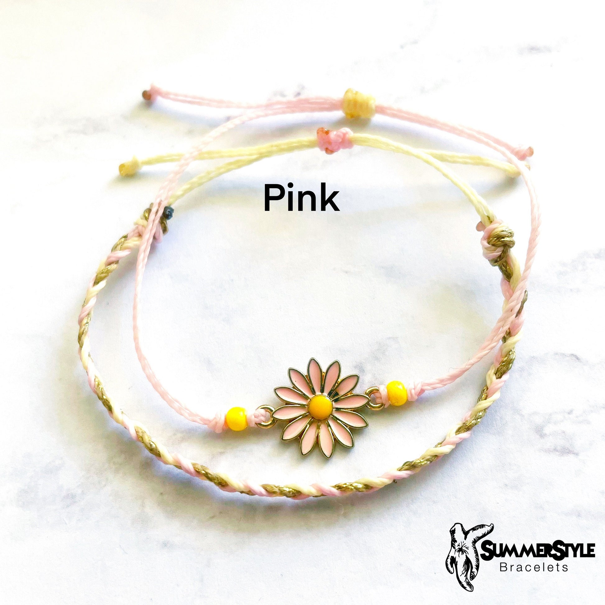 Daisy Braids Adjustable Waterproof Bracelet, Daisy Bracelet, Floral Jewelry, Braided Bracelet, SummerStyle Bracelets