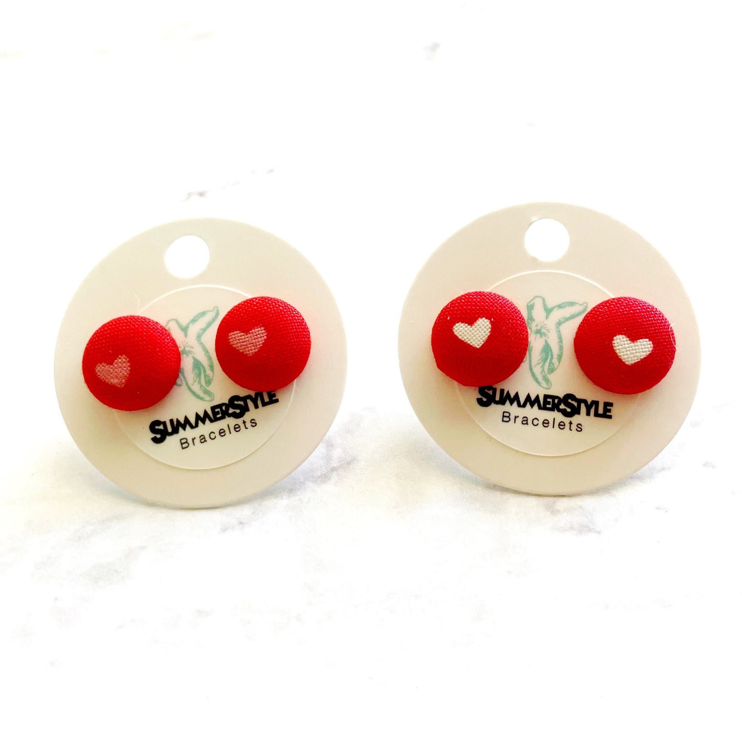 VALENTINE Red Mini Heart Fabric Stud Earrings, Valentine Earrings, Valentine Jewelry, SummerStyle Bracelets