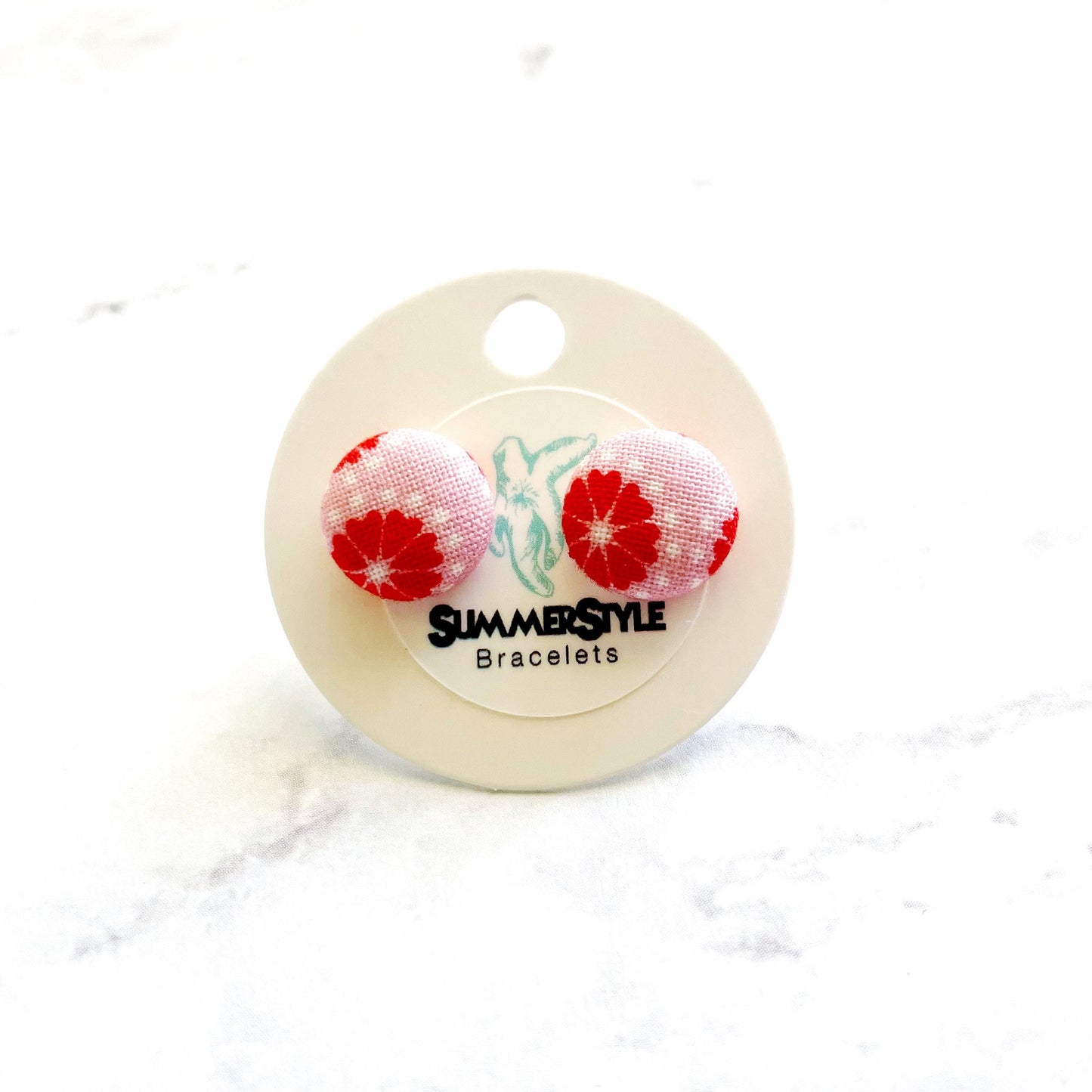 VALENTINE Mini Floral Heart Fabric Stud Earrings, Valentine Earrings, Valentine Jewelry, SummerStyle Bracelets