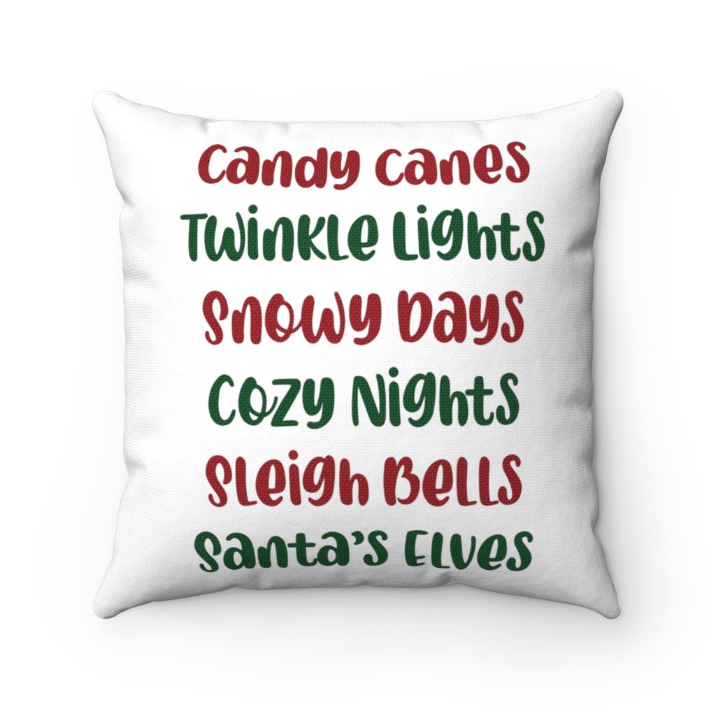 Holiday Favorites Polyester Square Pillow | Christmas Pillow | Room Accent | Throw Pillow | Holiday Decor | SummerStyle Bracelets