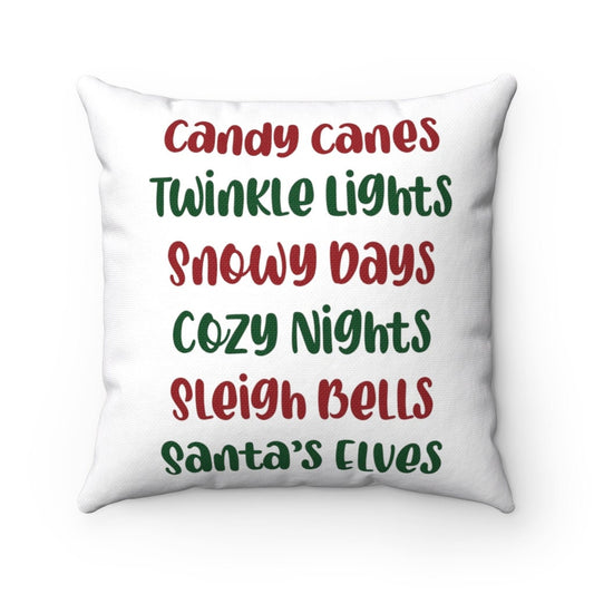 Holiday Favorites Polyester Square Pillow | Christmas Pillow | Room Accent | Throw Pillow | Holiday Decor | SummerStyle Bracelets