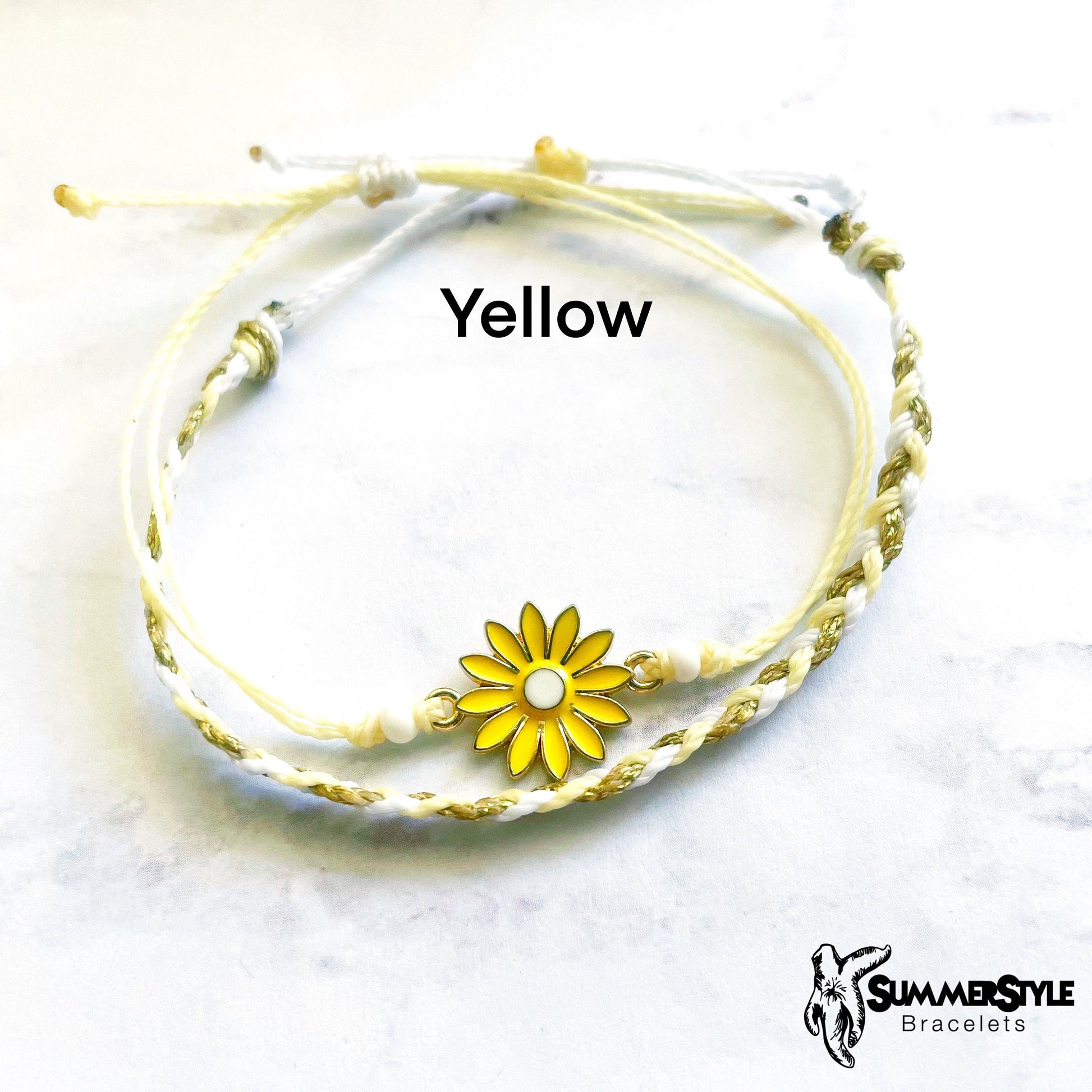 Daisy Braids Adjustable Waterproof Bracelet, Daisy Bracelet, Floral Jewelry, Braided Bracelet, SummerStyle Bracelets