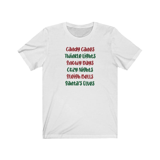 Holiday Favorites Unisex Jersey Short Sleeve Tee | Holiday Tee | Christmas Apparel | Christmas Tee | SummerStyle Bracelets