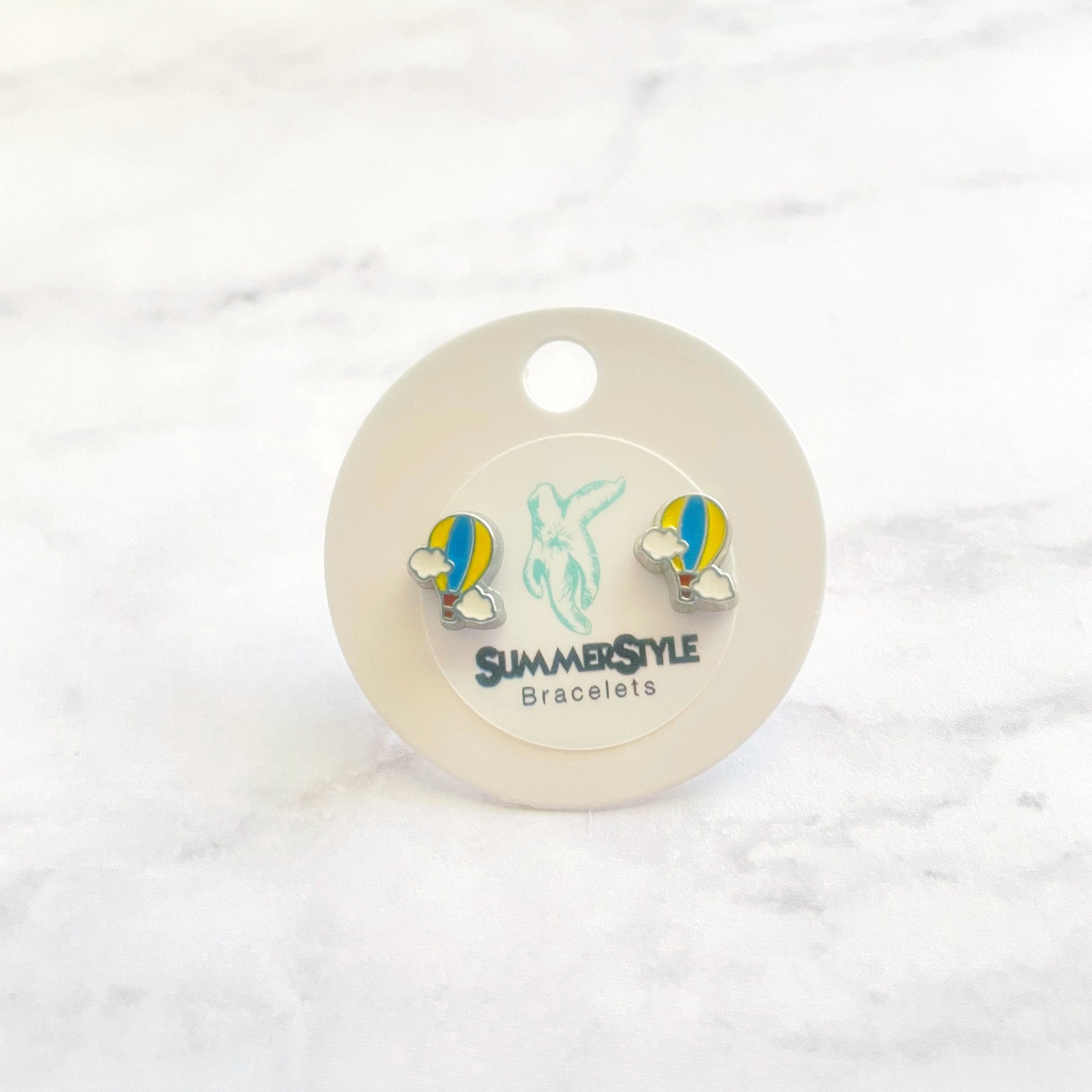 Mini Enamel Hot Air Balloon Stud Earrings, Stud Earrings, Hot Air Balloon Earrings, SummerStyle Bracelets