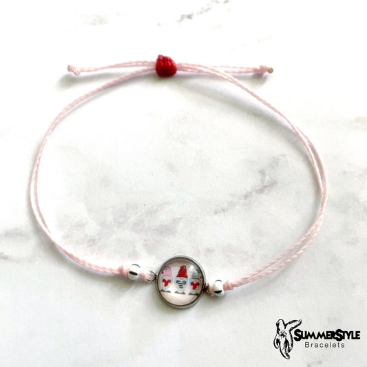 VALENTINE Gnome Adjustable Waterproof Bracelet, Valentine’s Day Bracelet, Cabochon Jewelry, SummerStyle Bracelets