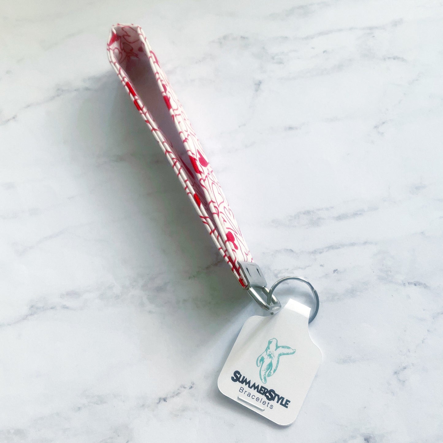 VALENTINE White Big Heart Key Fob Wristlet, Wristlet Lanyard, Keychain Wristlet, Handmade Lanyard, SummerStyle Bracelets