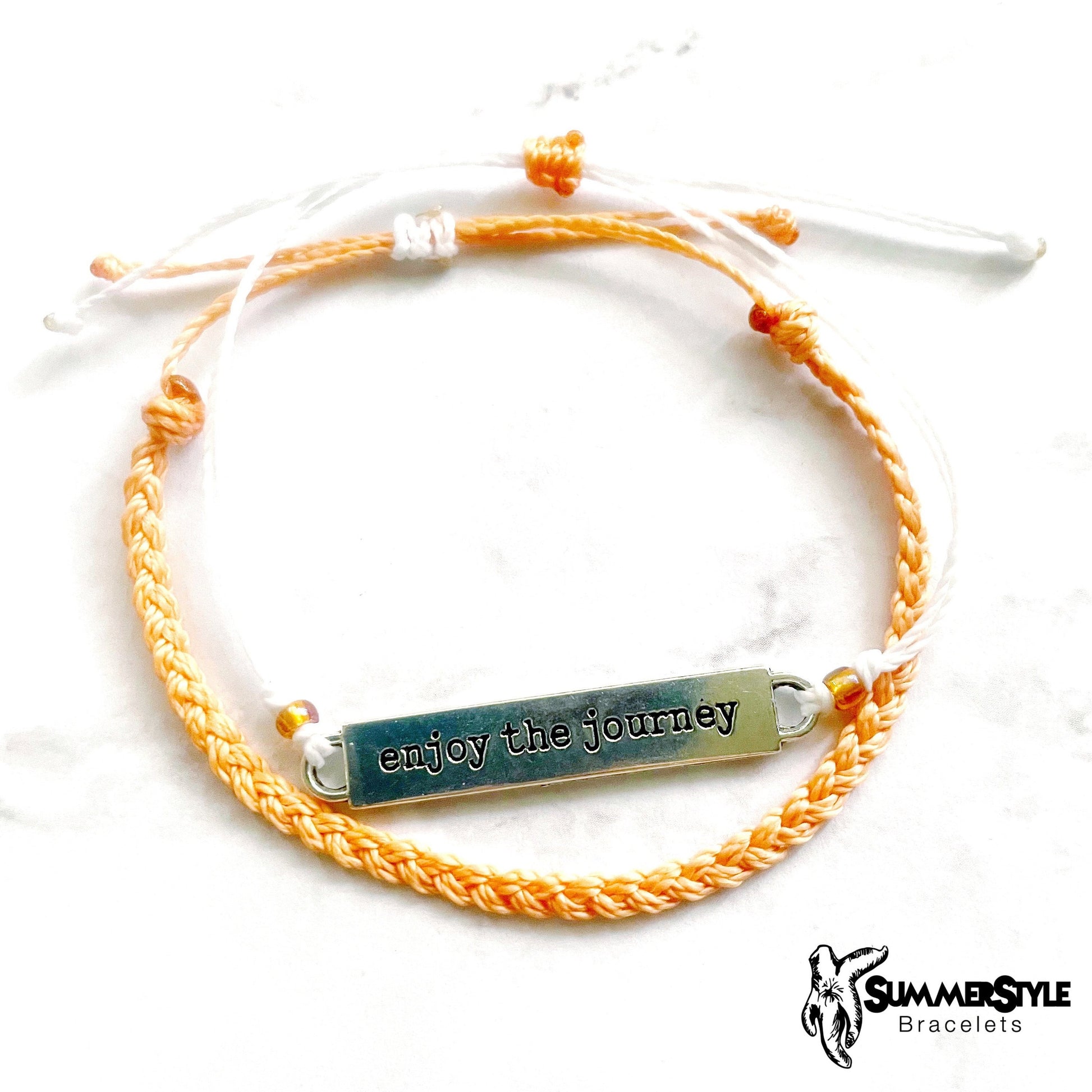 Enjoy the Journey Custom Adjustable Waterproof Bracelet Pack, Braided Bracelet, Wax Cord Bracelet, SummerStyle Bracelets