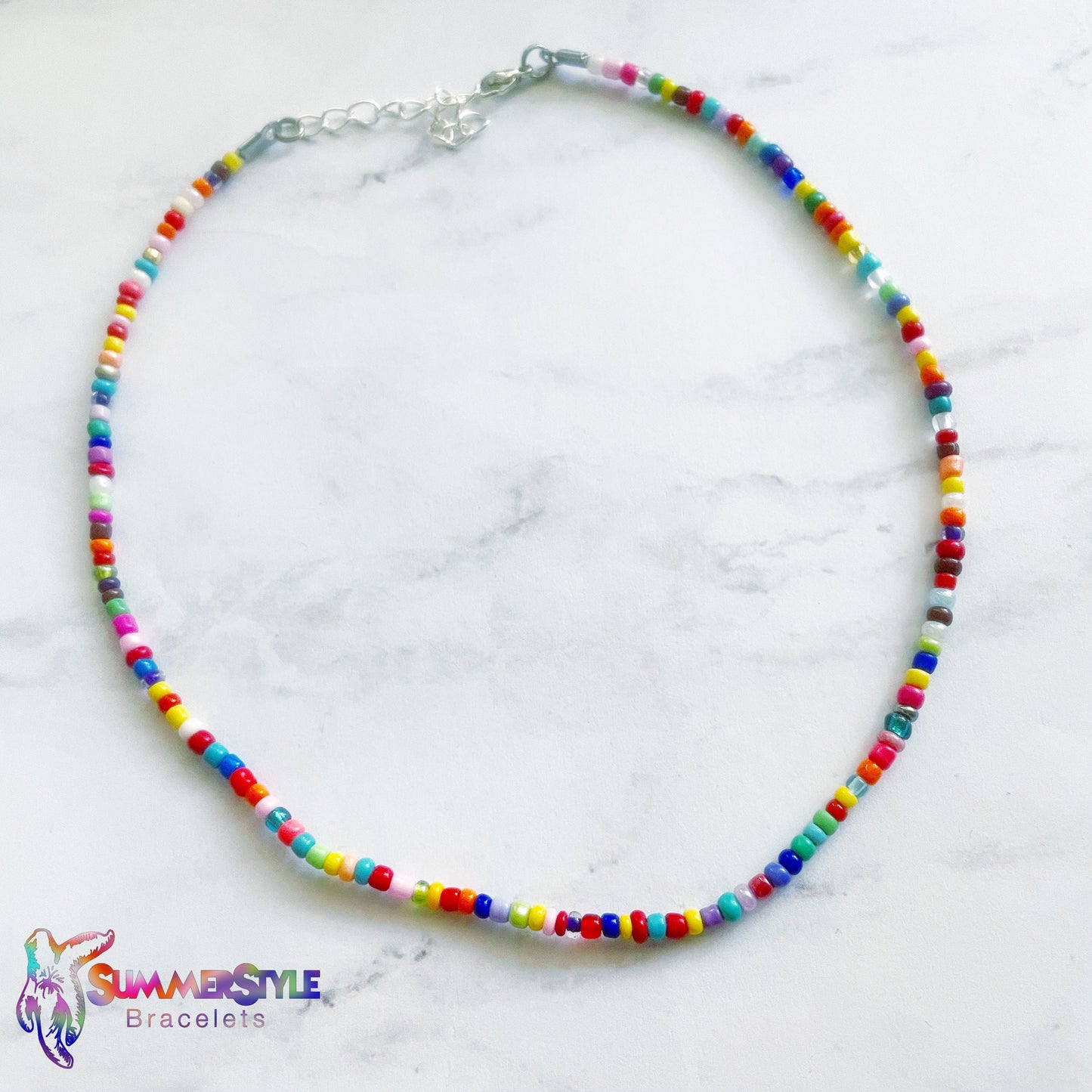 Surfer’s Paradise Rainbow Seed Bead Choker, Choker Necklace, Seed Bead Choker, Summer Jewelry, SummerStyle Bracelets