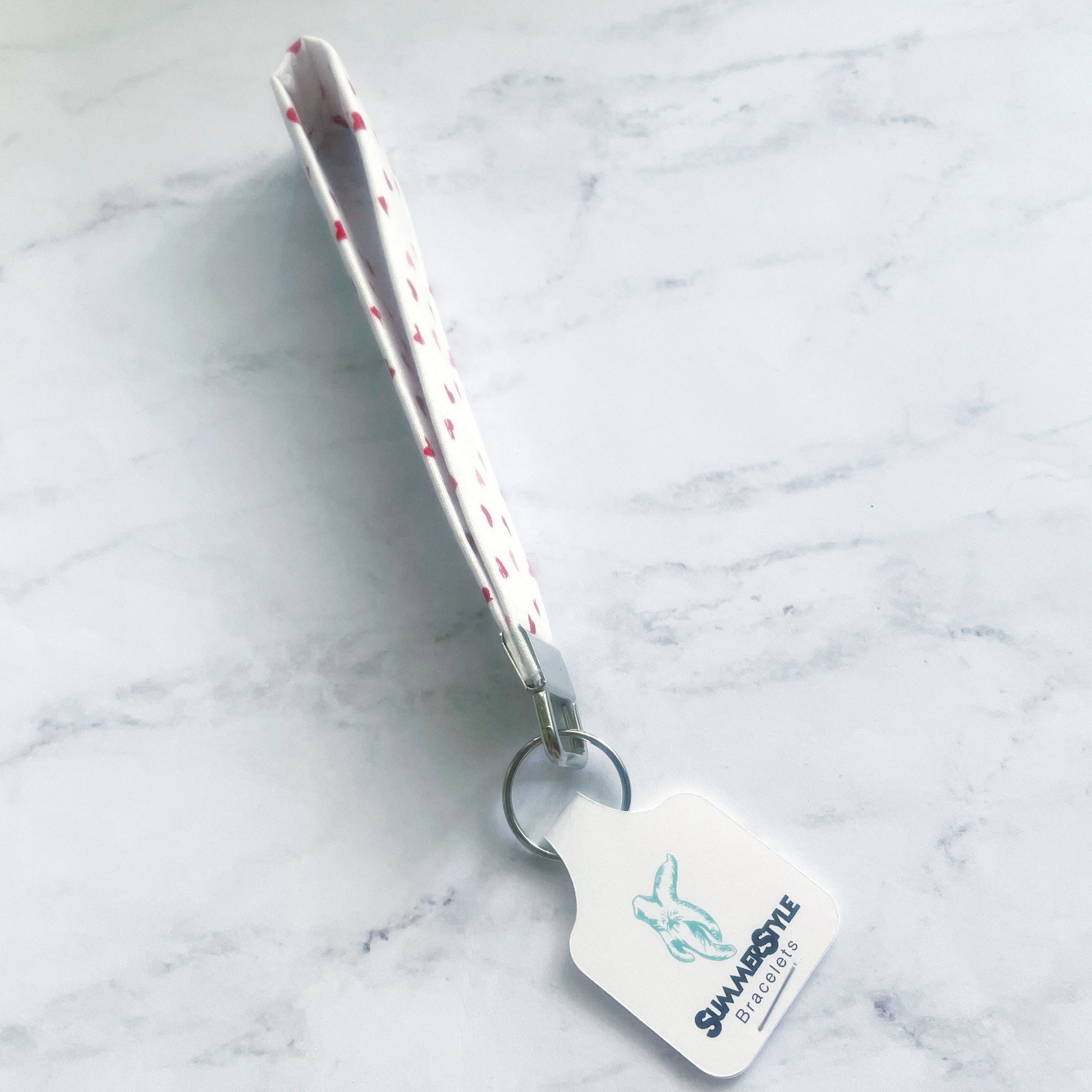 VALENTINE White Mini Heart Key Fob Wristlet, Wristlet Lanyard, Keychain Wristlet, Handmade Lanyard, SummerStyle Bracelets