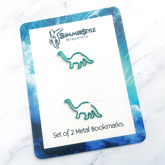 Set of 2 Mini Metal Dinosaur Planner Bookmarks, Mini Bookmark, Book Lover Gift, Dinosaur Gift, SummerStyle Bracelets