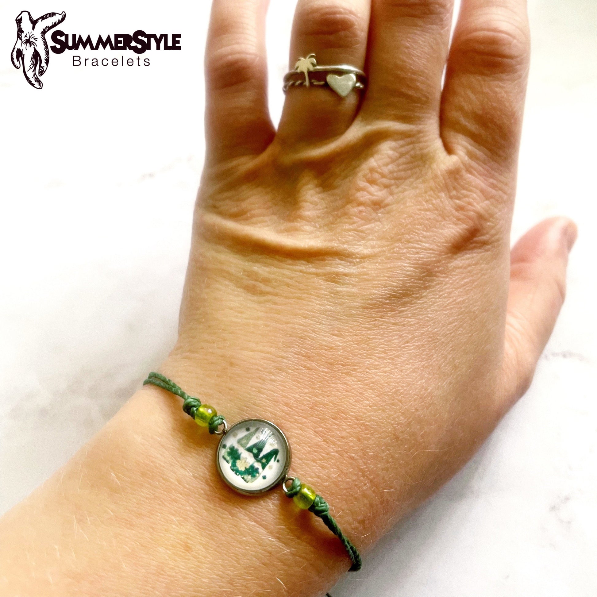 ST PATRICKS DAY Gnome Adjustable Waterproof Bracelet, St Patty’s Day Bracelet, Cabochon Jewelry, SummerStyle Bracelets