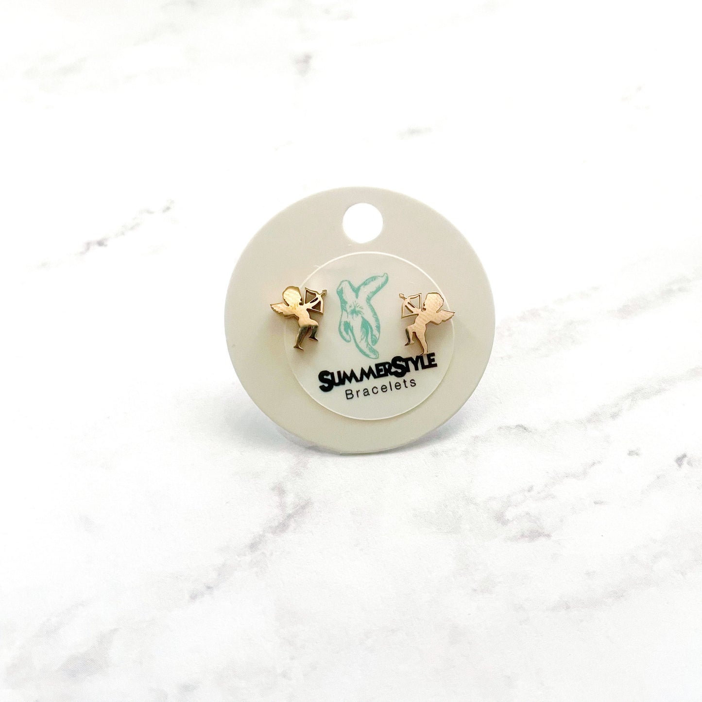 VALENTINE Rose Gold Cupid Mini Stud Earrings, Valentine Earrings, Valentine Jewelry, SummerStyle Bracelets