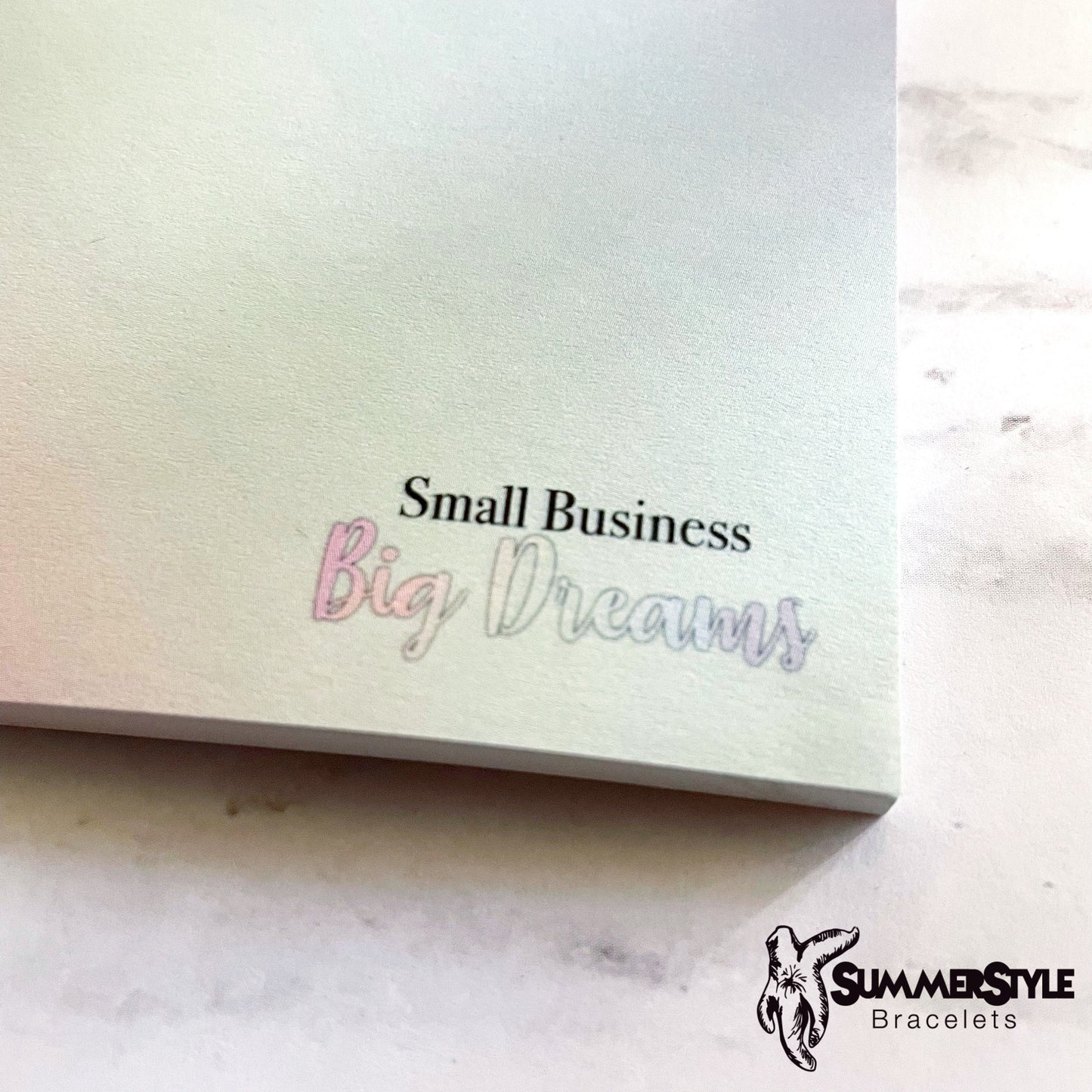 Mini Small Business Big Dreams Notepad, Sticky Notes, Office Stationery, SummerStyle Bracelets