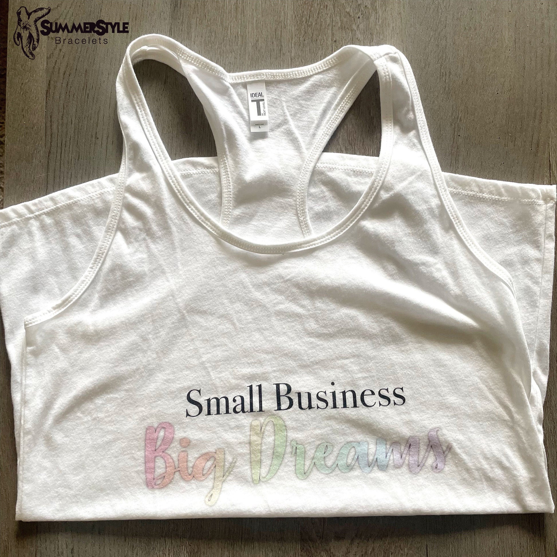 Small Business Big Dreams Womens Racerback Tank Top, Small Biz Tank, Cotton Tank Top, SummerStyle Bracelets