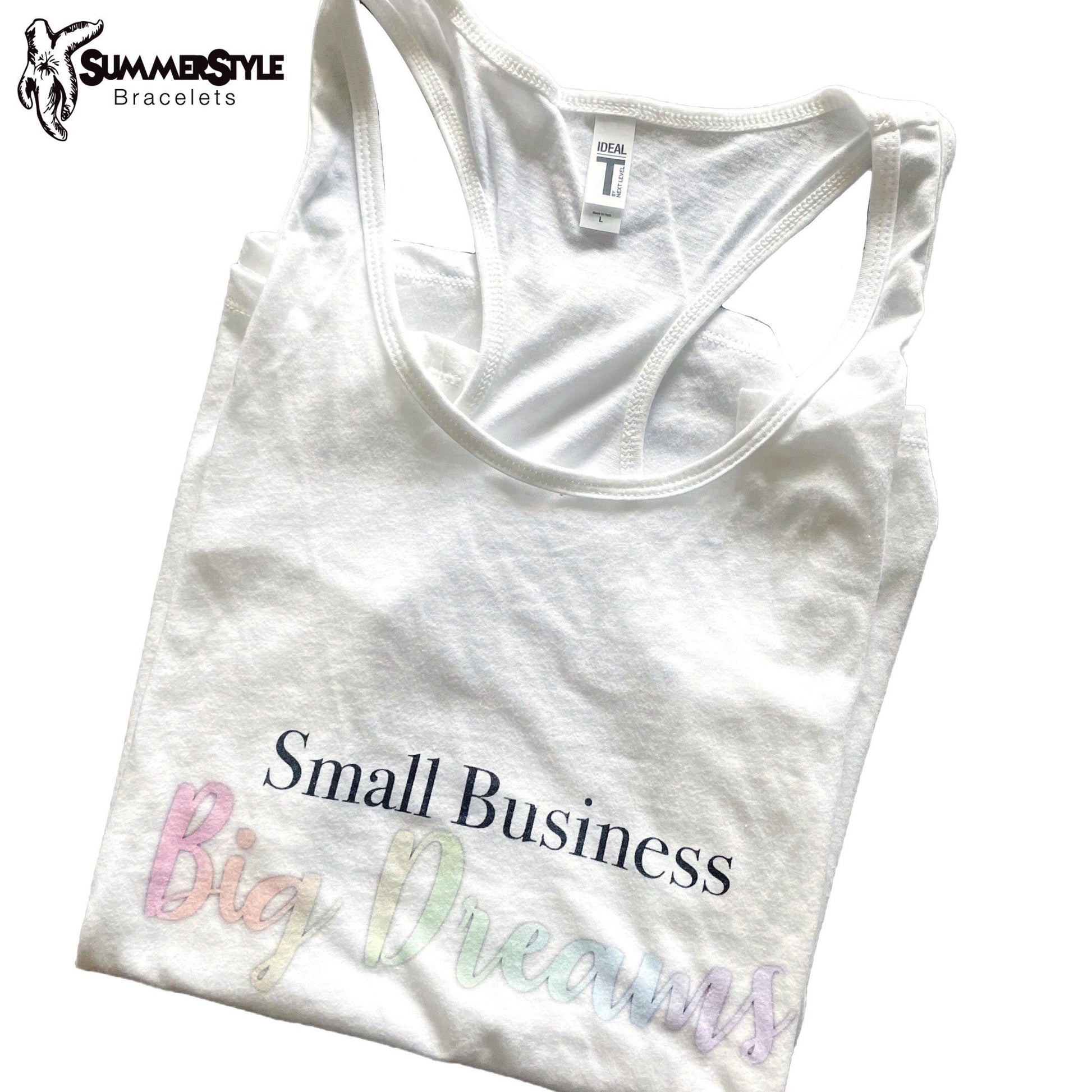 Small Business Big Dreams Womens Racerback Tank Top, Small Biz Tank, Cotton Tank Top, SummerStyle Bracelets