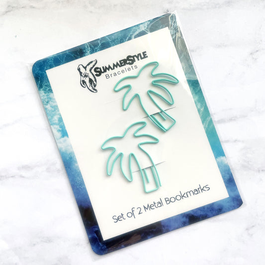 Set of 2 Mini Metal Palm Tree Planner Bookmarks, Mini Bookmark, Book Lover Gift, Beach Gift, SummerStyle Bracelets