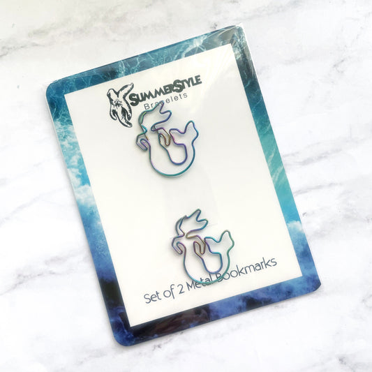 Set of 2 Mini Metal Mermaid Planner Bookmarks, Mini Bookmark, Book Lover Gift, Mermaid Gift, SummerStyle Bracelets