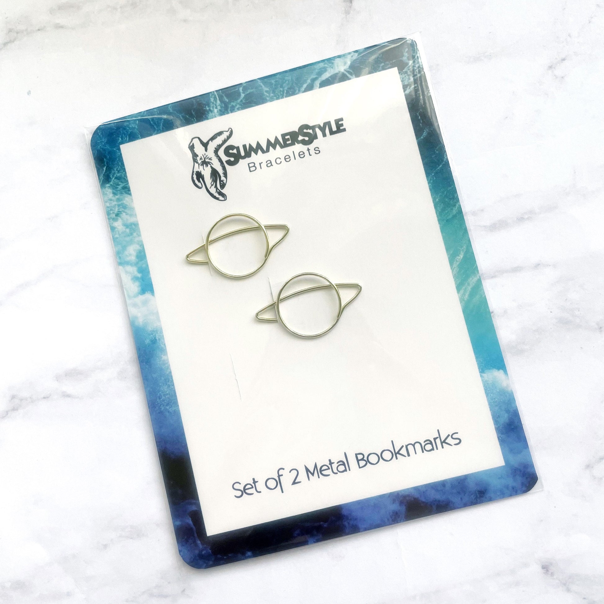 Set of 2 Mini Metal Planet Planner Bookmarks, Mini Bookmark, Book Lover Gift, Astronomy Gift, SummerStyle Bracelets